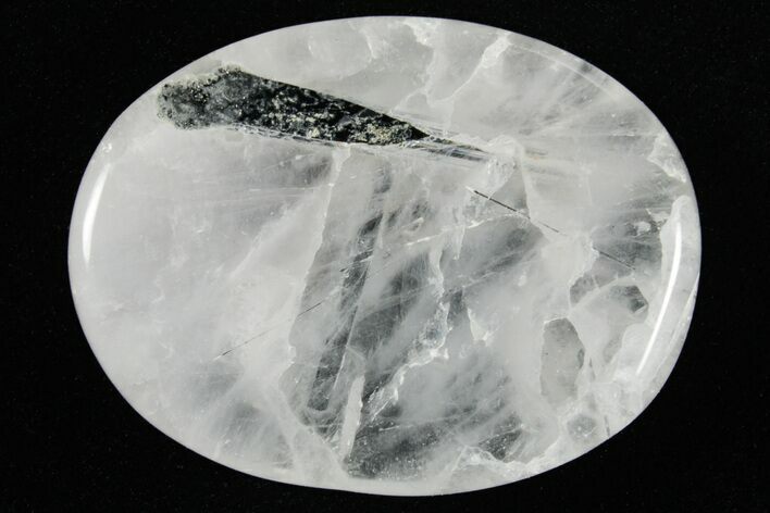 1.5" Polished Quartz with Black Tourmaline Worry Stones - Photo 1